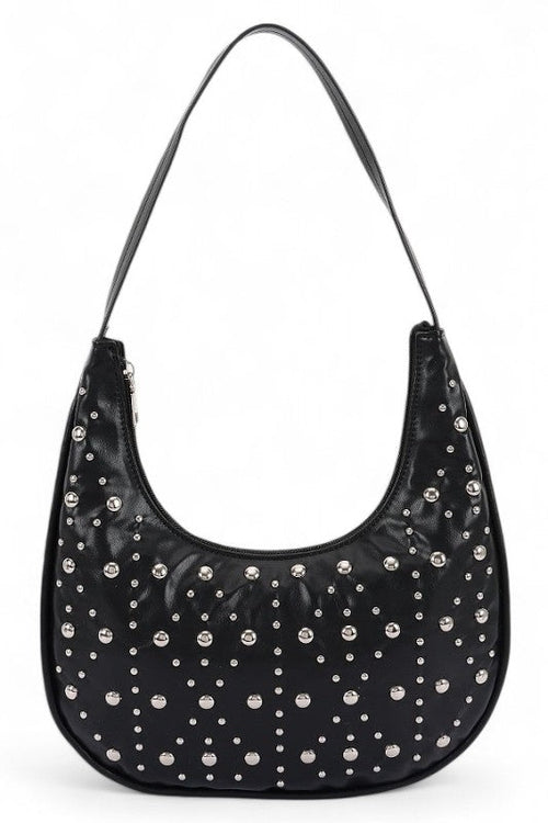 Y2K Streetwear Shoulder Bag with Shiny Metal Studs – Retro Fashion Accessory