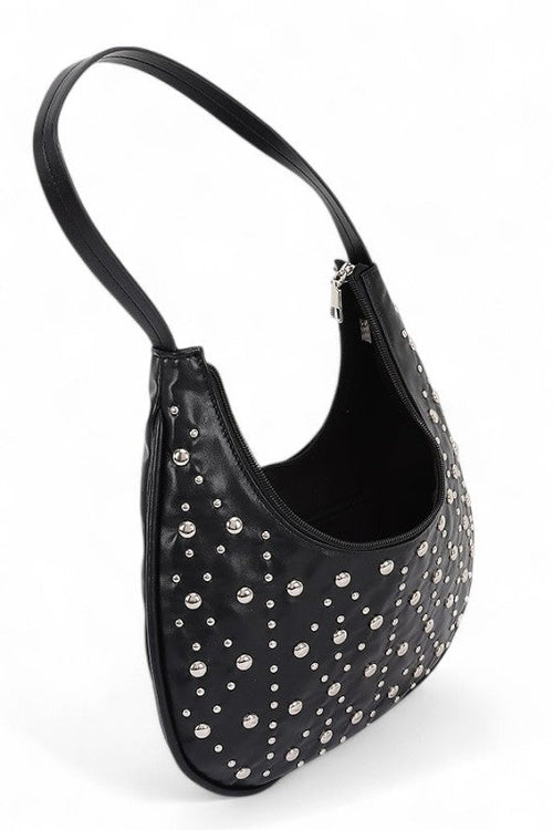 Women’s Y2K Shoulder Bag with Short Strap and Metal Studs – Grabigo Collection